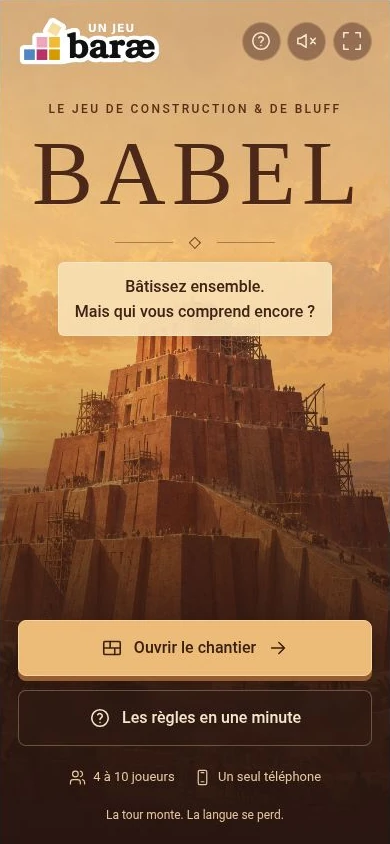 Écran d’accueil de Babel
