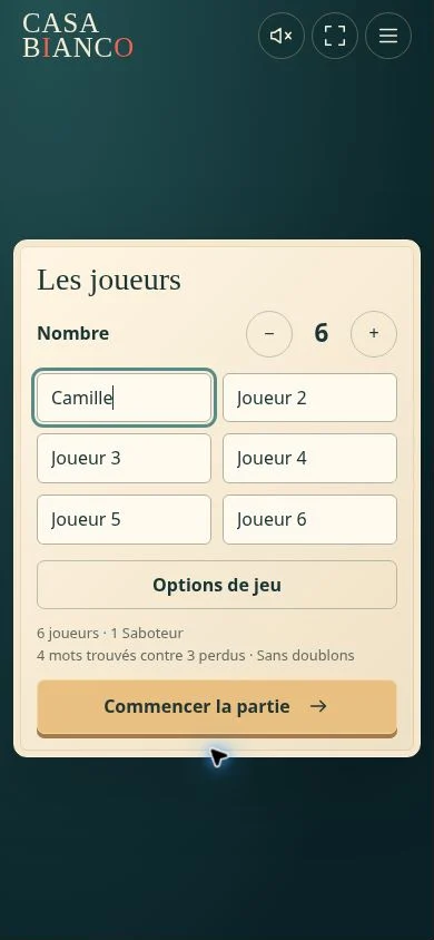 La préparation des joueurs et des options de CasaBianco.