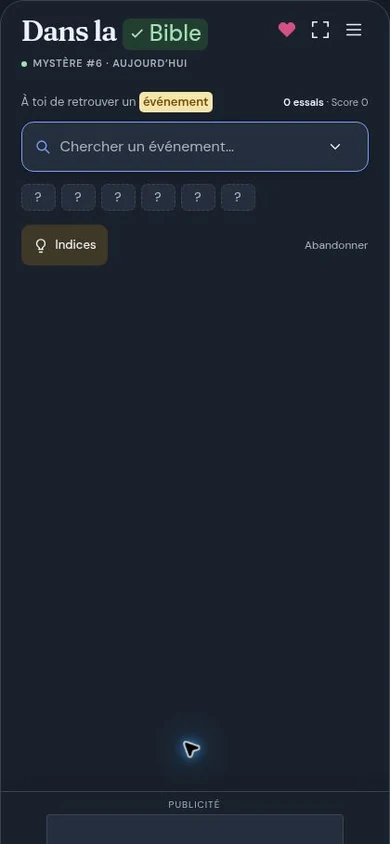 Dans la Bible: la categoría del misterio y el buscador de propuestas.