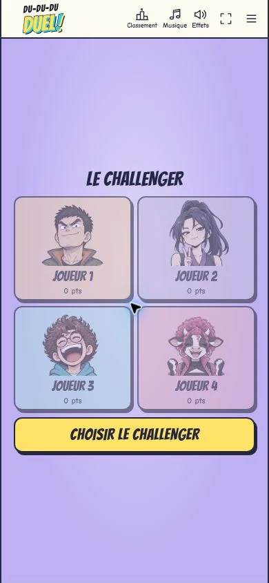 Picking the challenger from the dudududuel players.